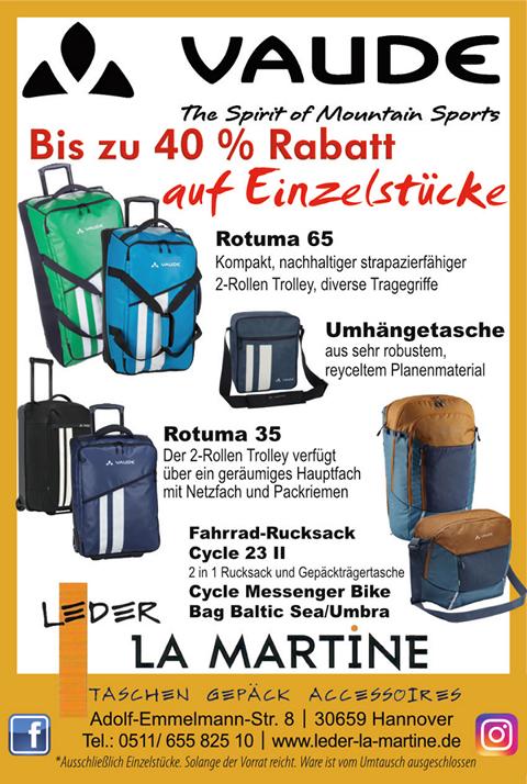 Leder La Martine Webanzeige Aktion Vaude bis 40 Prozent Rabatt